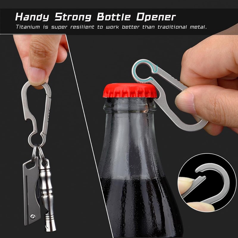 PJYTAC Titanium Carabiner Keychain Clip for Keys, Minimalist Heavy Duty Keychain Key Clip Holder EDC Quick Release Hooks - Image 3